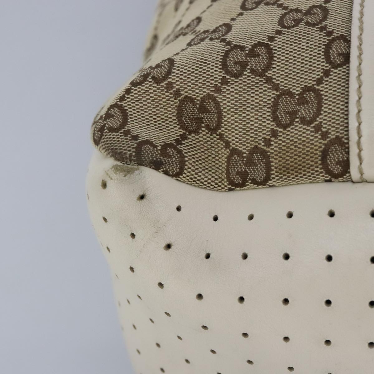 GUCCI GG Canvas Tote Bag Beige Silver 145971 100260