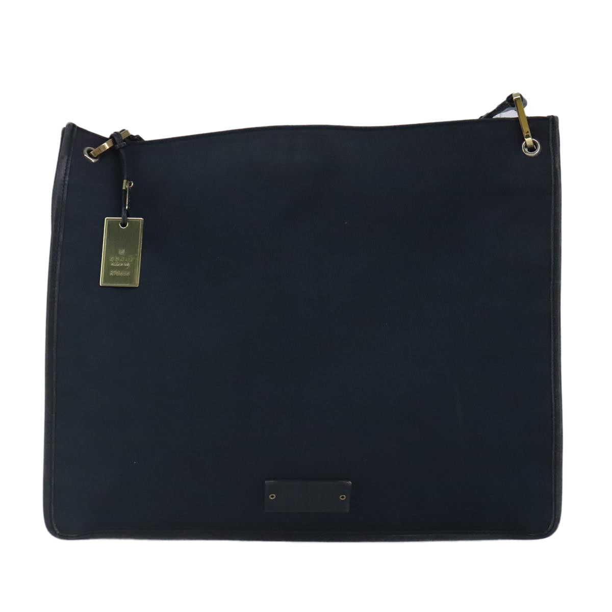 GUCCI Sherry Line Shoulder Bag Canvas Black Gold Brown 90656 100264