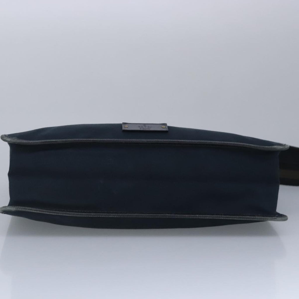 GUCCI Sherry Line Shoulder Bag Canvas Black Gold Brown 90656 100264