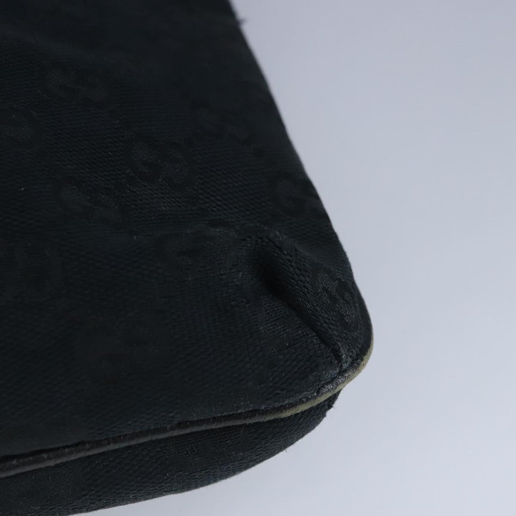 GUCCI GG Canvas Shoulder Bag Black Silver 122793 100274