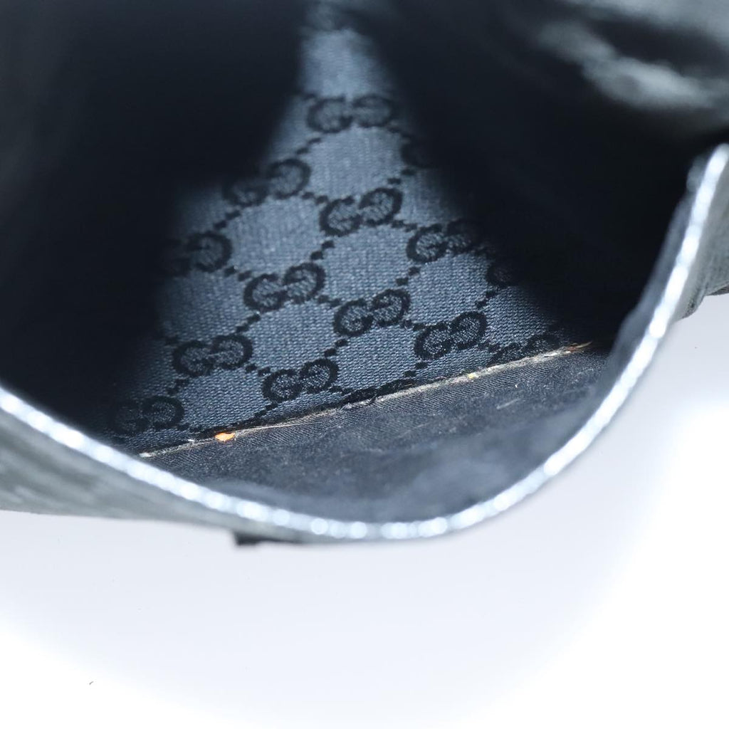 GUCCI GG Canvas Shoulder Bag Black Silver 122793 100274