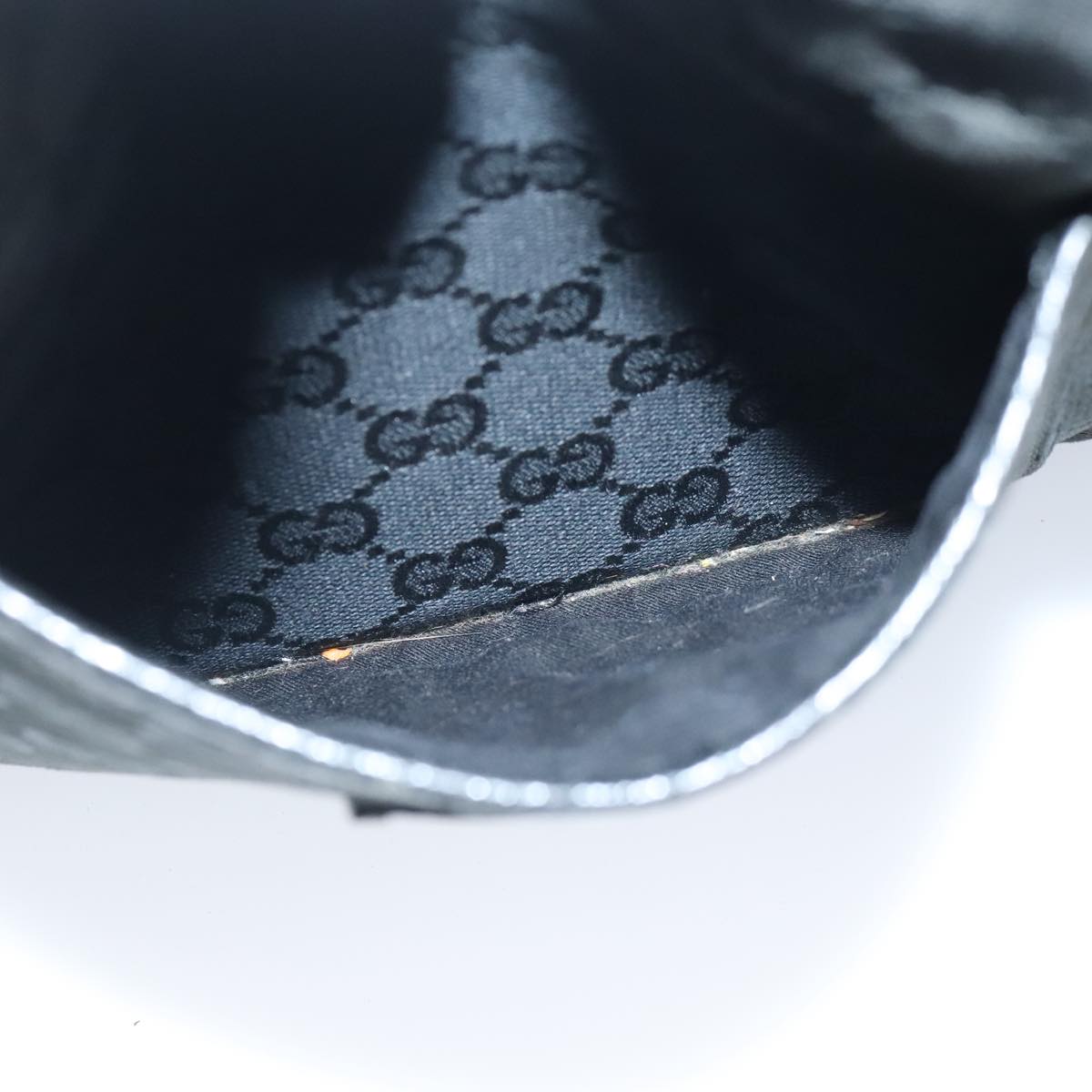 GUCCI GG Canvas Shoulder Bag Black Silver 122793 100274