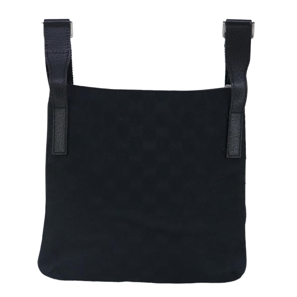 GUCCI GG Canvas Shoulder Bag Black Silver 122793 100274