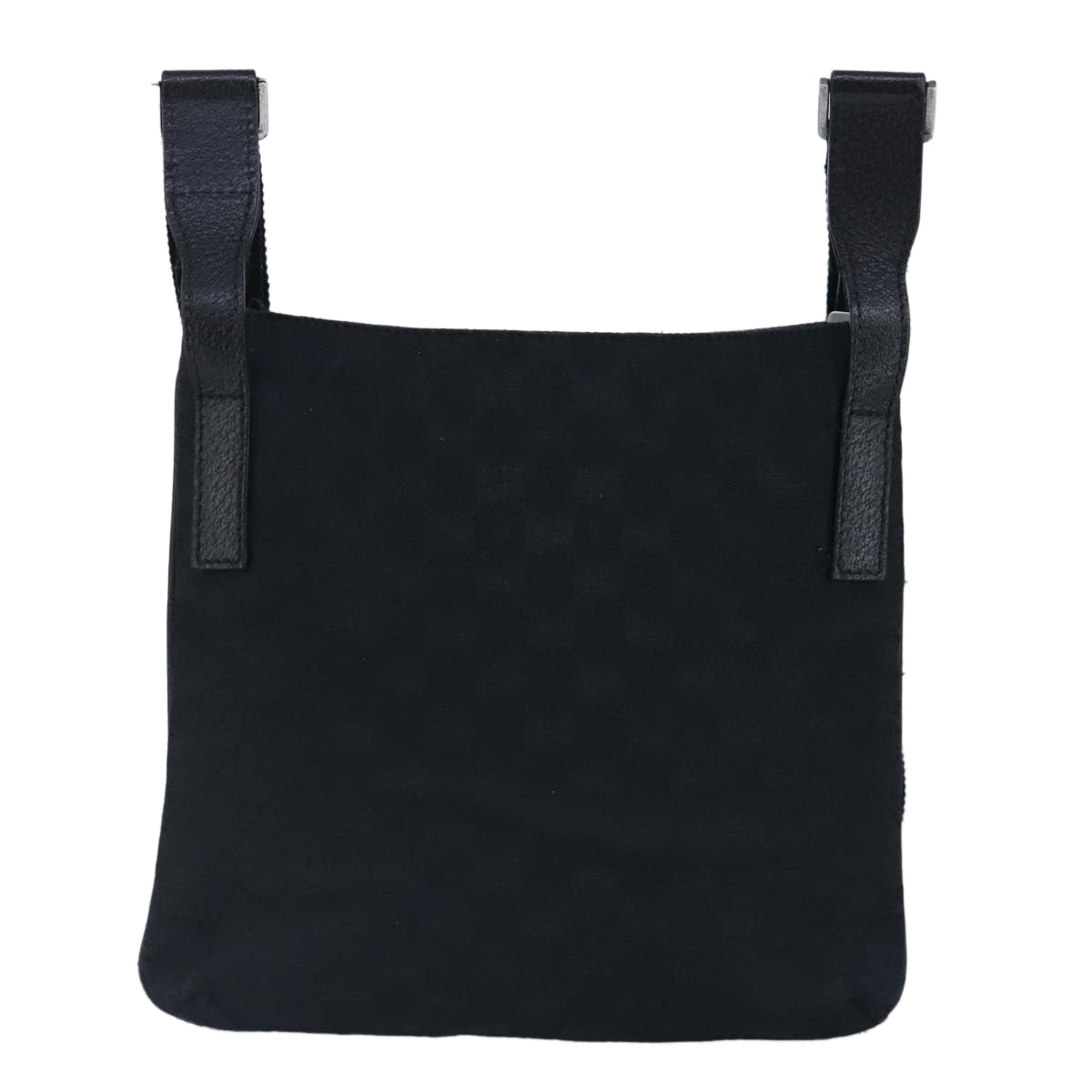 GUCCI GG Canvas Shoulder Bag Black Silver 122793 100274