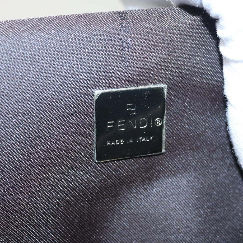 FENDI Zucca Canvas Mamma Baguette Shoulder Bag Brown Black Silver 100278