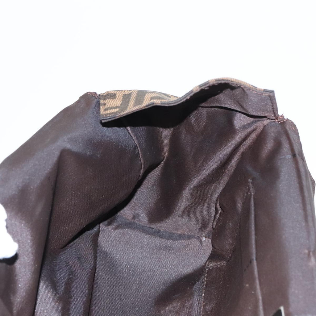 FENDI Zucca Canvas Mamma Baguette Shoulder Bag Brown Black Silver 100278