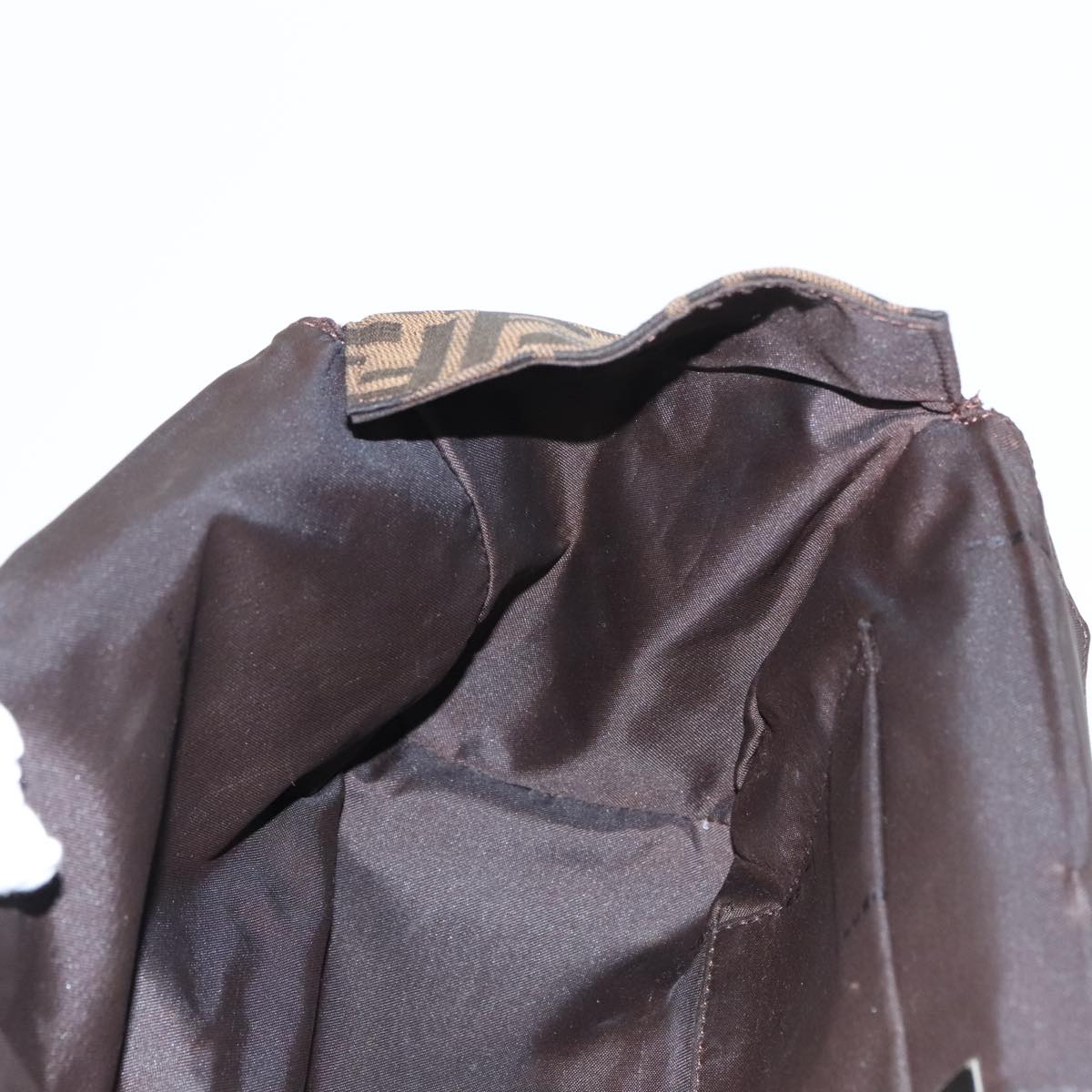 FENDI Zucca Canvas Mamma Baguette Shoulder Bag Brown Black Silver 100278