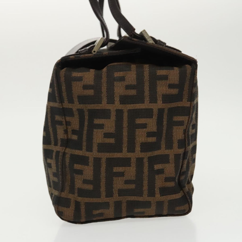 FENDI Zucca Canvas Mamma Baguette Shoulder Bag Brown Black Silver 100278