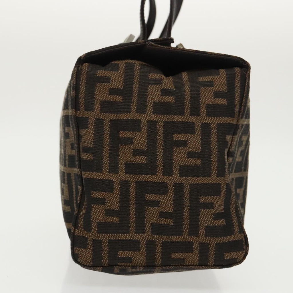 FENDI Zucca Canvas Mamma Baguette Shoulder Bag Brown Black Silver 100278