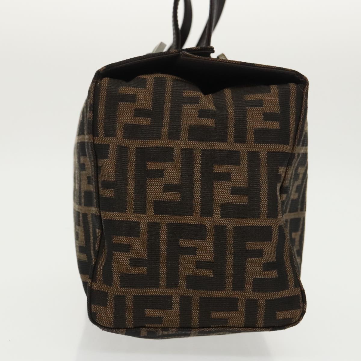 FENDI Zucca Canvas Mamma Baguette Shoulder Bag Brown Black Silver 100278