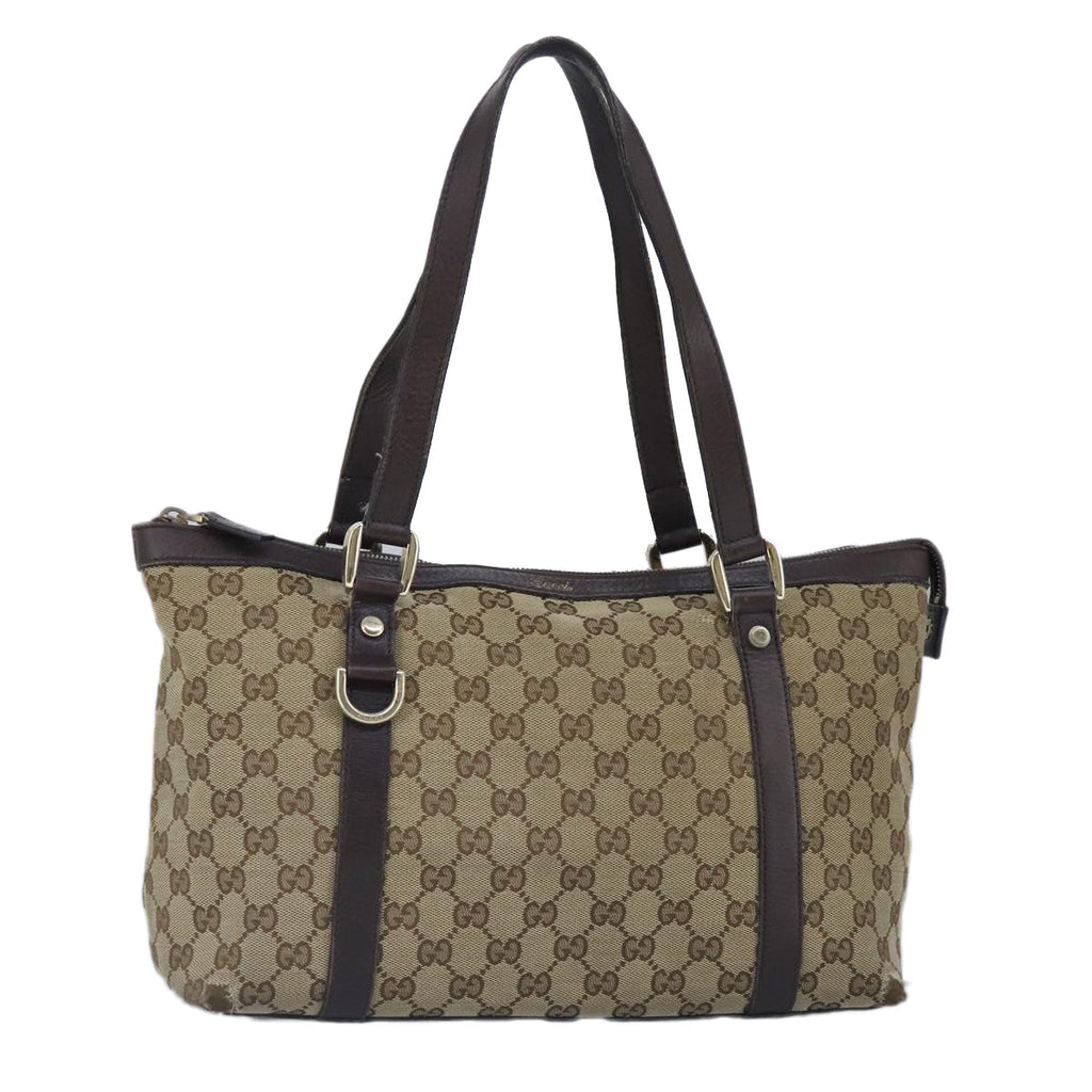 GUCCI GG Canvas Tote Bag Beige Gold 141470 100283