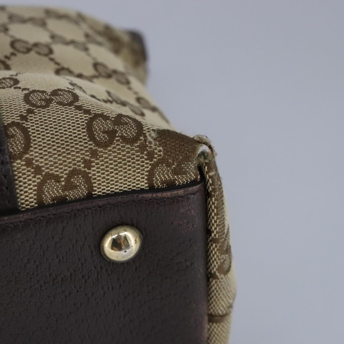 GUCCI GG Canvas Tote Bag Beige Gold 141470 100283