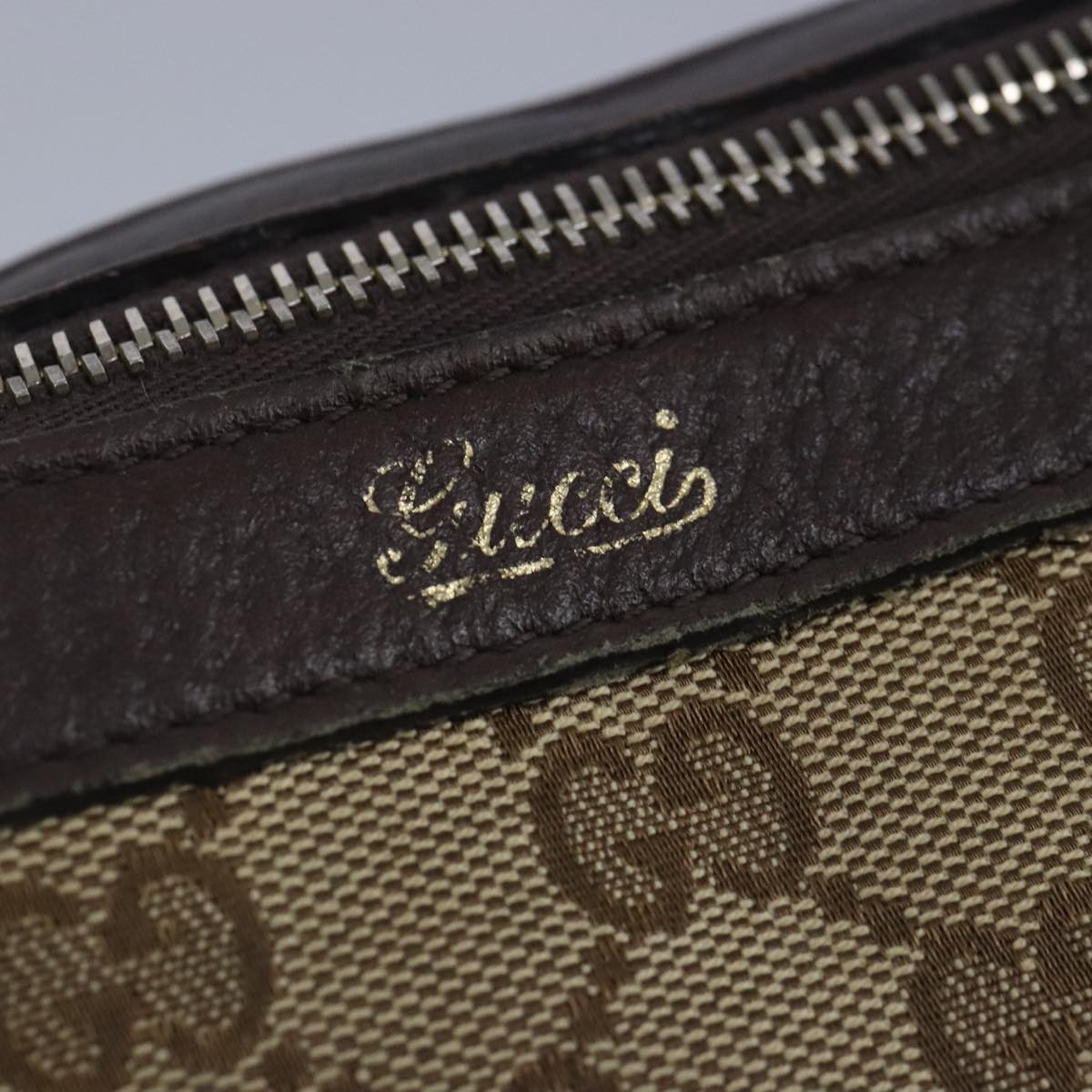 GUCCI GG Canvas Tote Bag Beige Gold 141470 100283