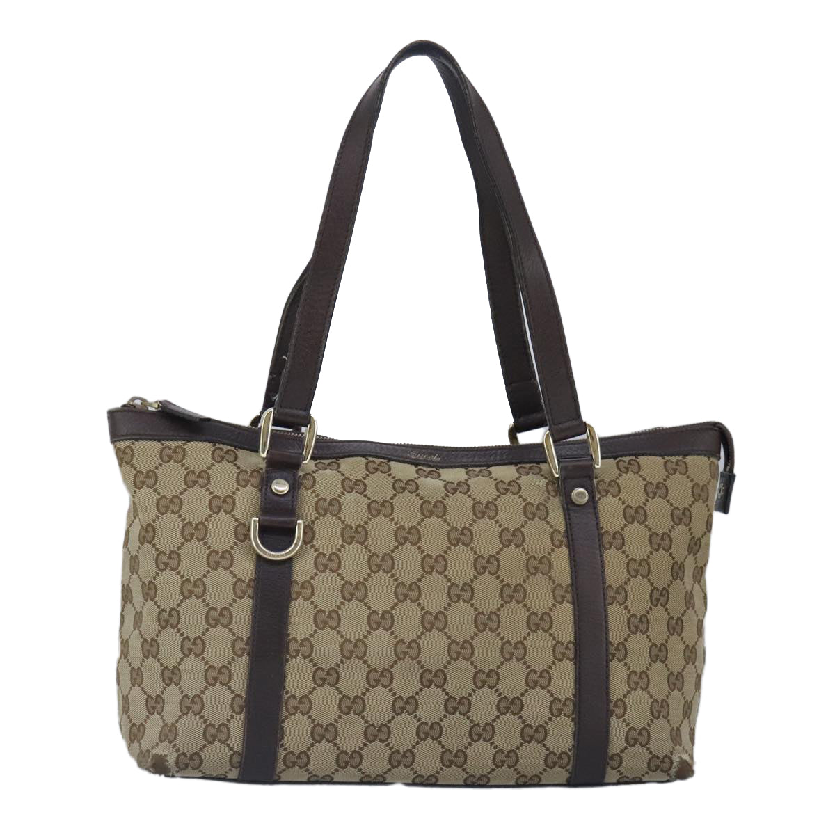 GUCCI GG Canvas Tote Bag Beige Gold 141470 100283