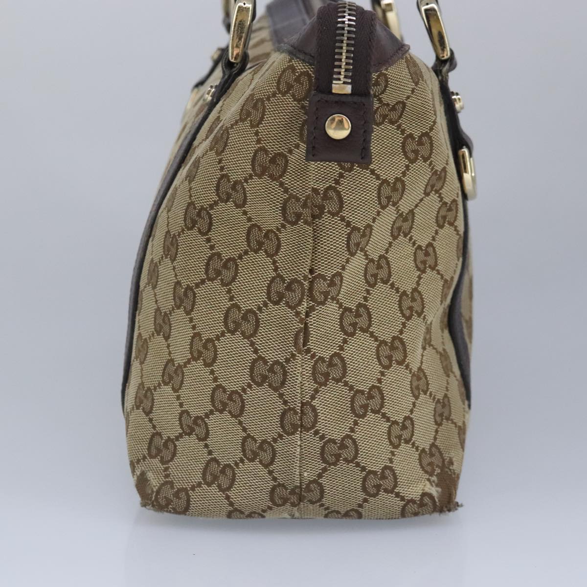 GUCCI GG Canvas Tote Bag Beige Gold 141470 100283