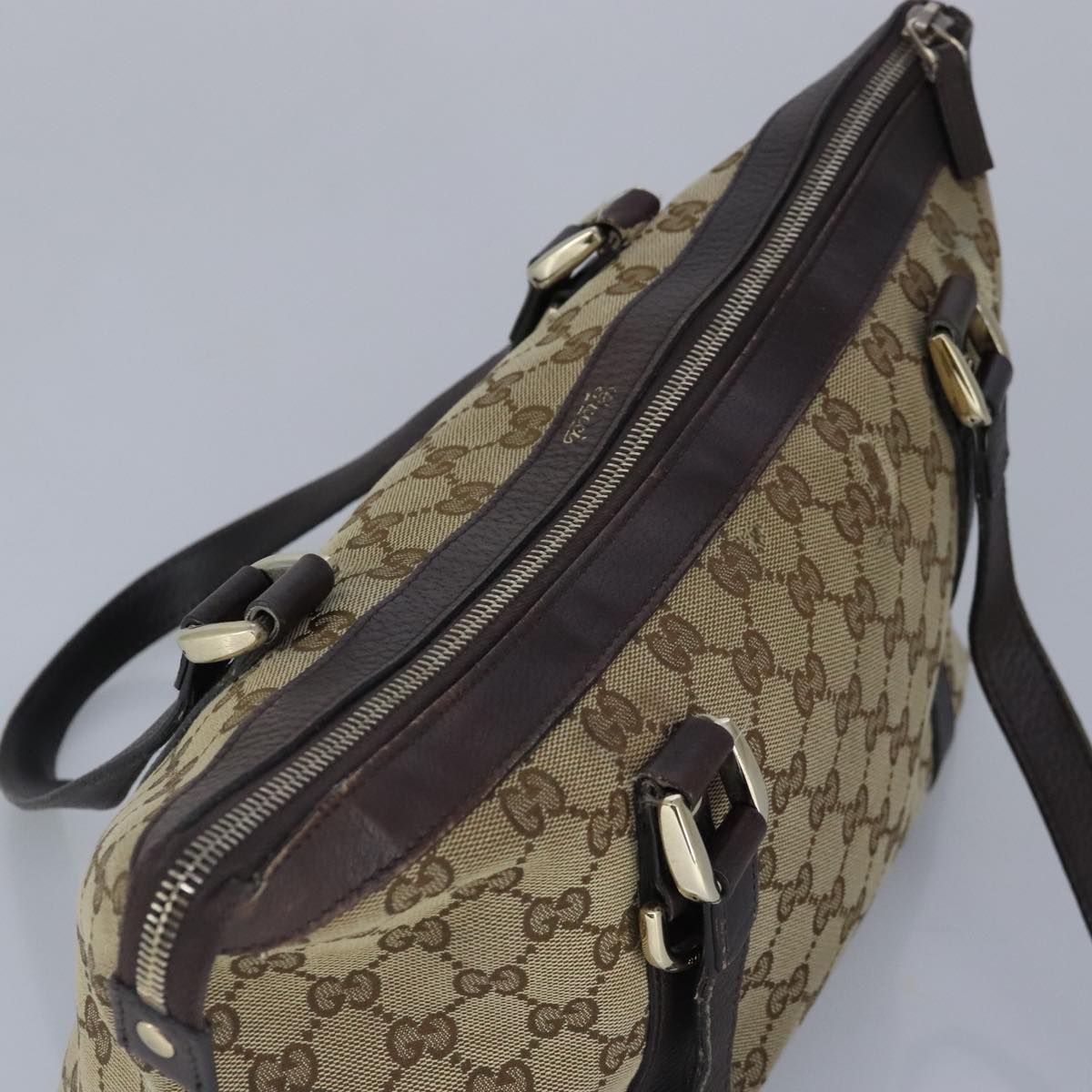 GUCCI GG Canvas Tote Bag Beige Gold 141470 100283