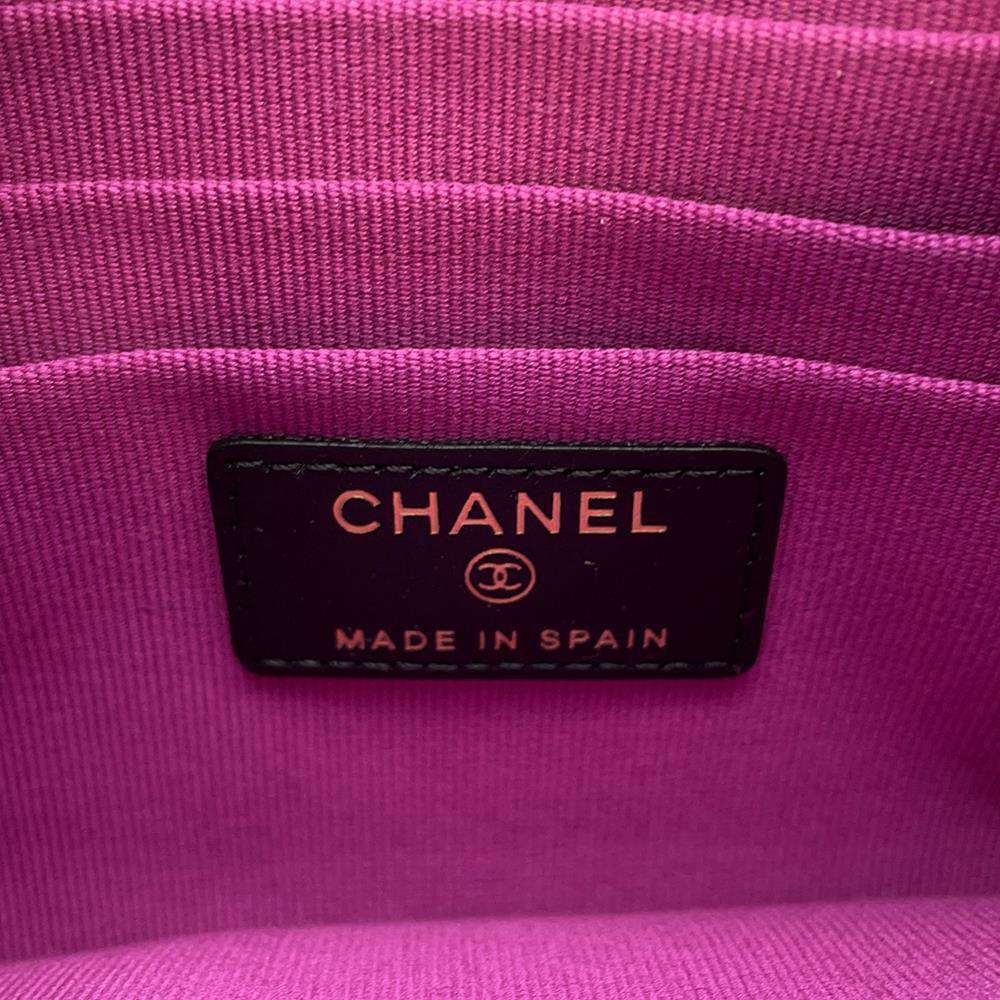 CHANEL Matelasse CC Logo Flat Pouch BlackAP3525 Caviar Leather