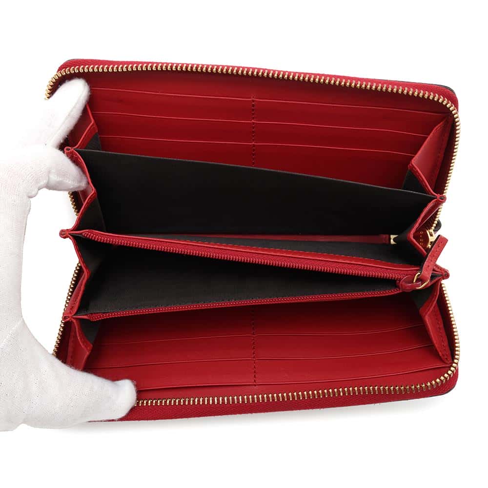 GUCCI GG Supreme Cat Round Zip Long Wallet Beige/Red506279 GG SupremeCanvas/Leather