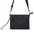 GUCCI GG Jumbo Medium Messenger Bag Black739668 Canvas Leather Size Medium