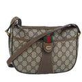 GUCCI GG Supreme Web Sherry Line Shoulder Bag PVC Beige Gold 100314