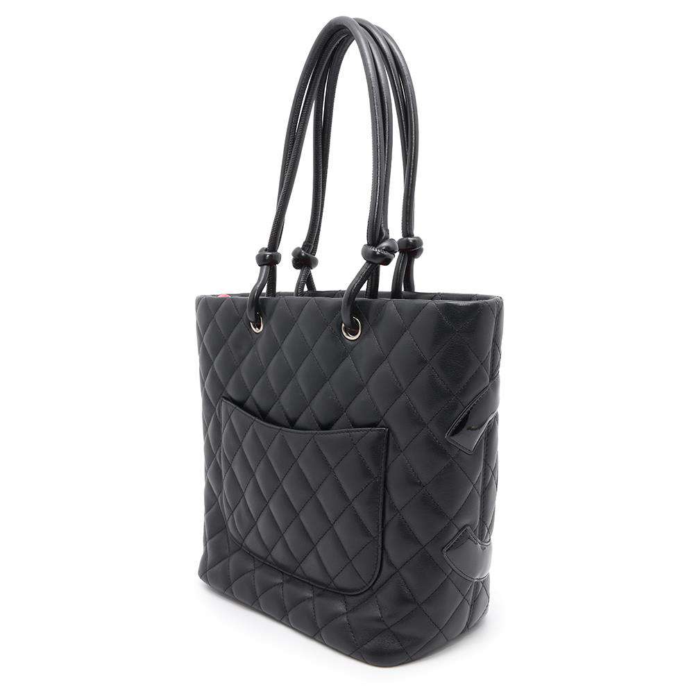 CHANEL Cambon Tote Bag BlackA25167 Leather Patent Leather Size Medium