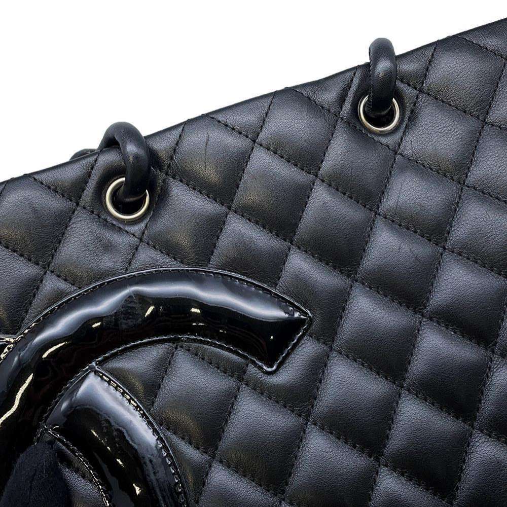 CHANEL Cambon Tote Bag BlackA25167 Leather Patent Leather Size Medium