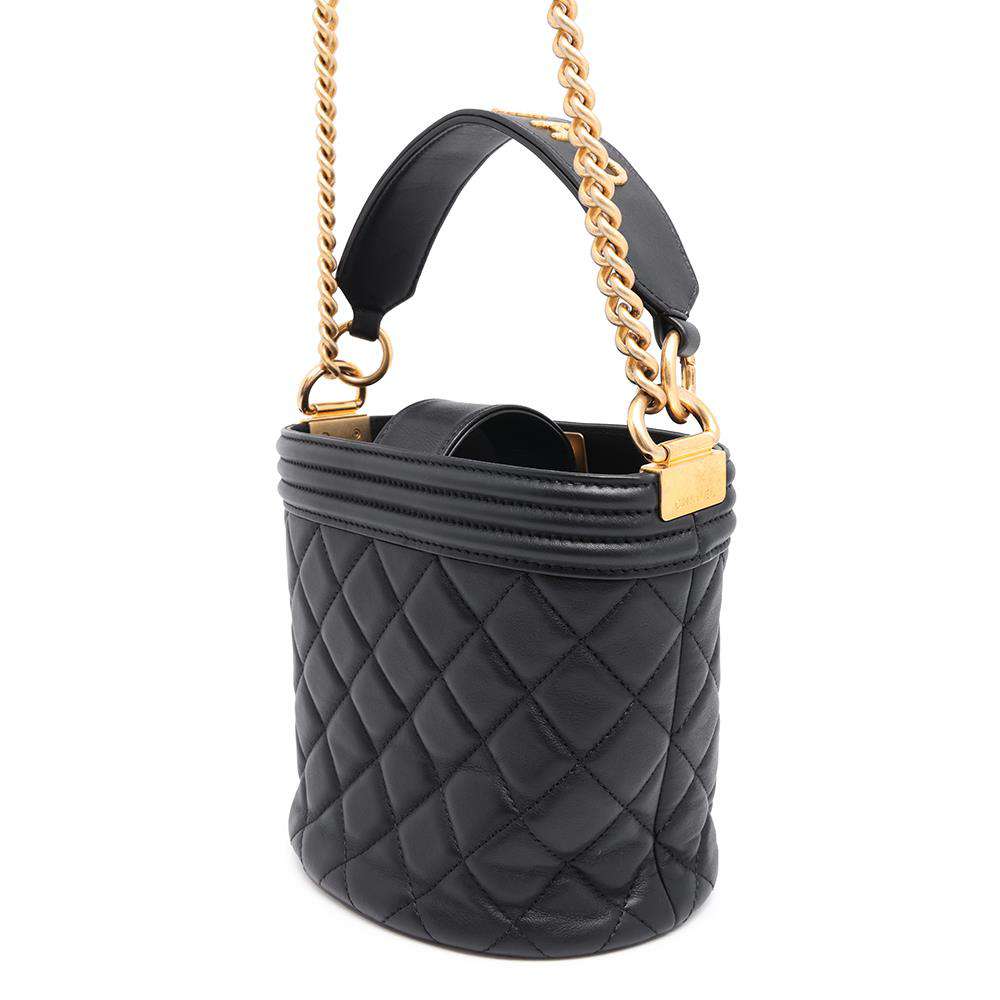 CHANEL Boy Chanel 2WAY Bucket Bag BlackAS2091 Calf Leather