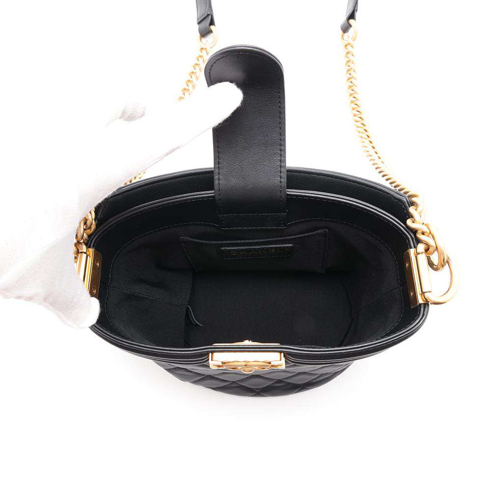 CHANEL Boy Chanel 2WAY Bucket Bag BlackAS2091 Calf Leather