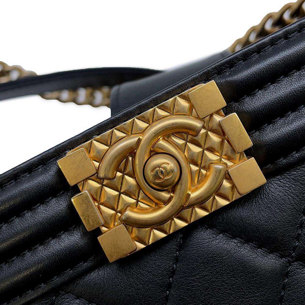 CHANEL Boy Chanel 2WAY Bucket Bag BlackAS2091 Calf Leather