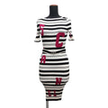 CHANEL Knit dress Size 36 White/BlackP60636 Silk84% Elastine16%