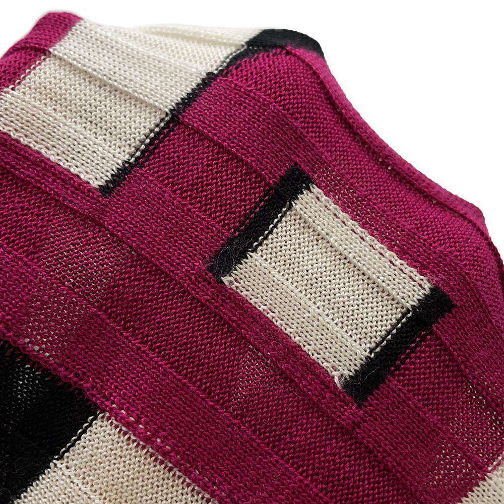 CHANEL Knit dress Size 36 White/BlackP60636 Silk84% Elastine16%