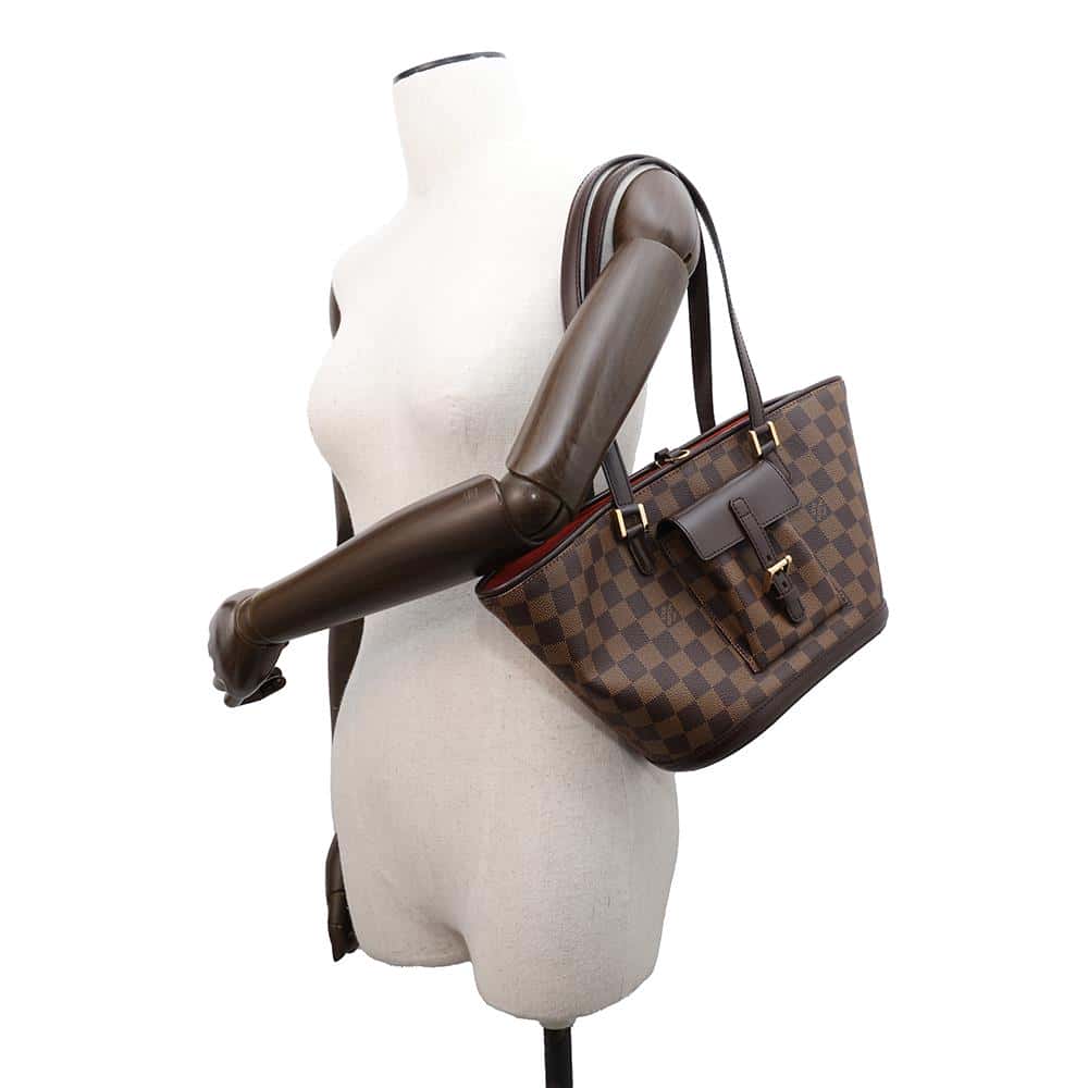 LOUIS VUITTON Manosque RedN51121 Damier Ebene Canvas Size PM