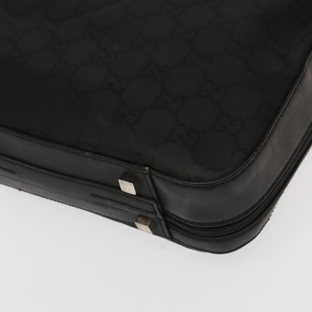 GUCCI GG Canvas Business Bag Black Silver 100341