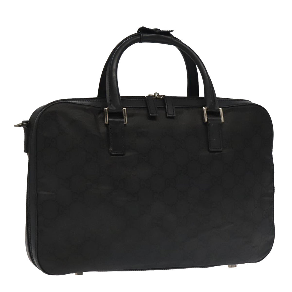 GUCCI GG Canvas Business Bag Black Silver 100341