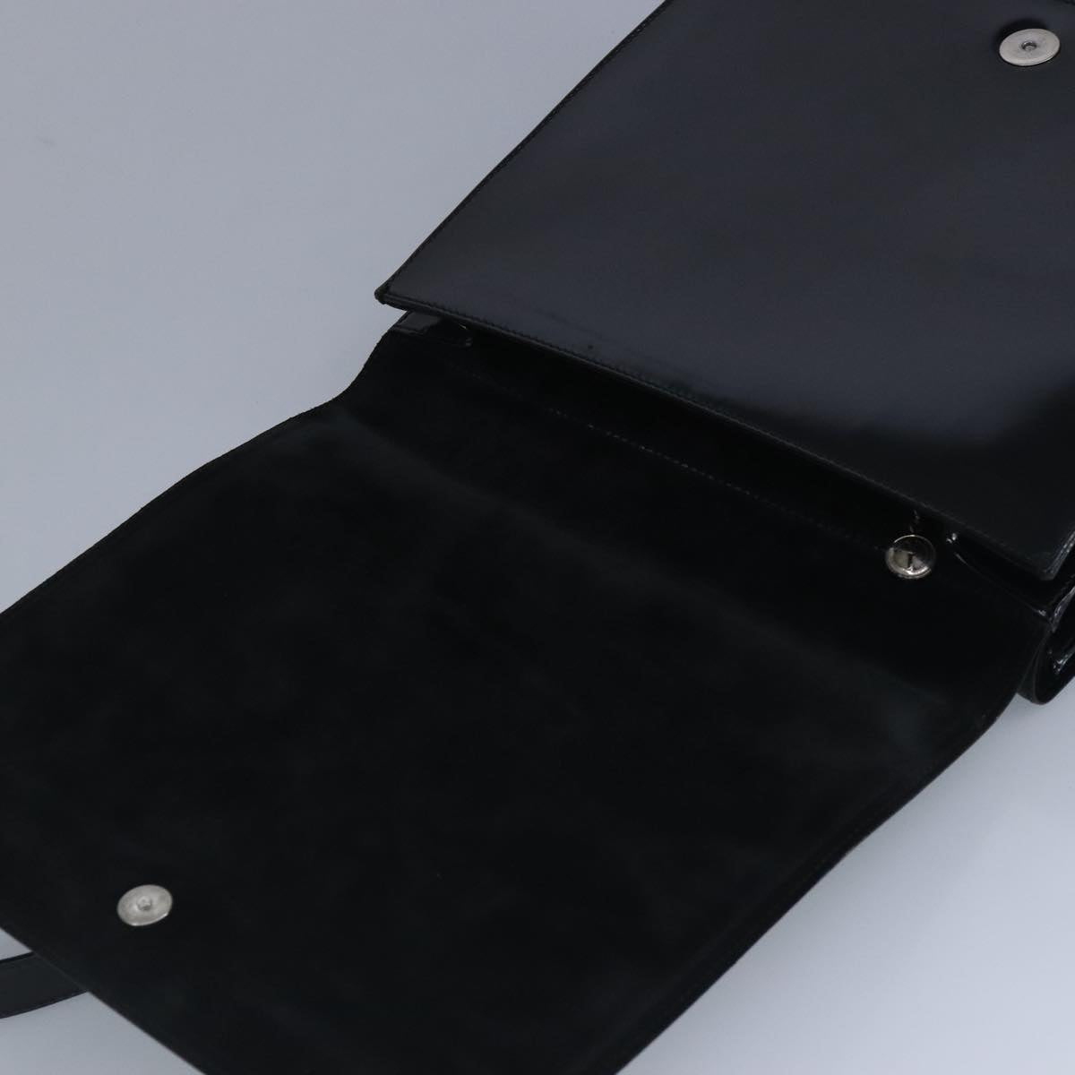 GUCCI Shoulder Bag Enamel Black Silver 001 2684 1737 100342