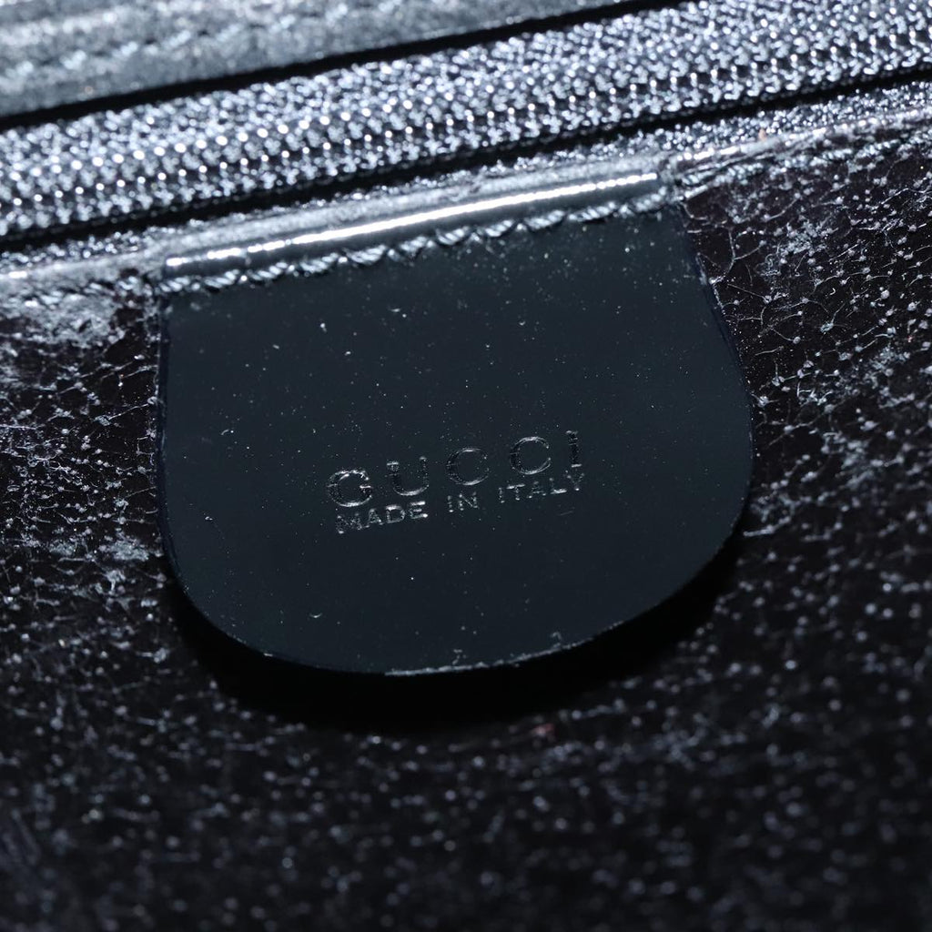 GUCCI Shoulder Bag Enamel Black Silver 001 2684 1737 100342