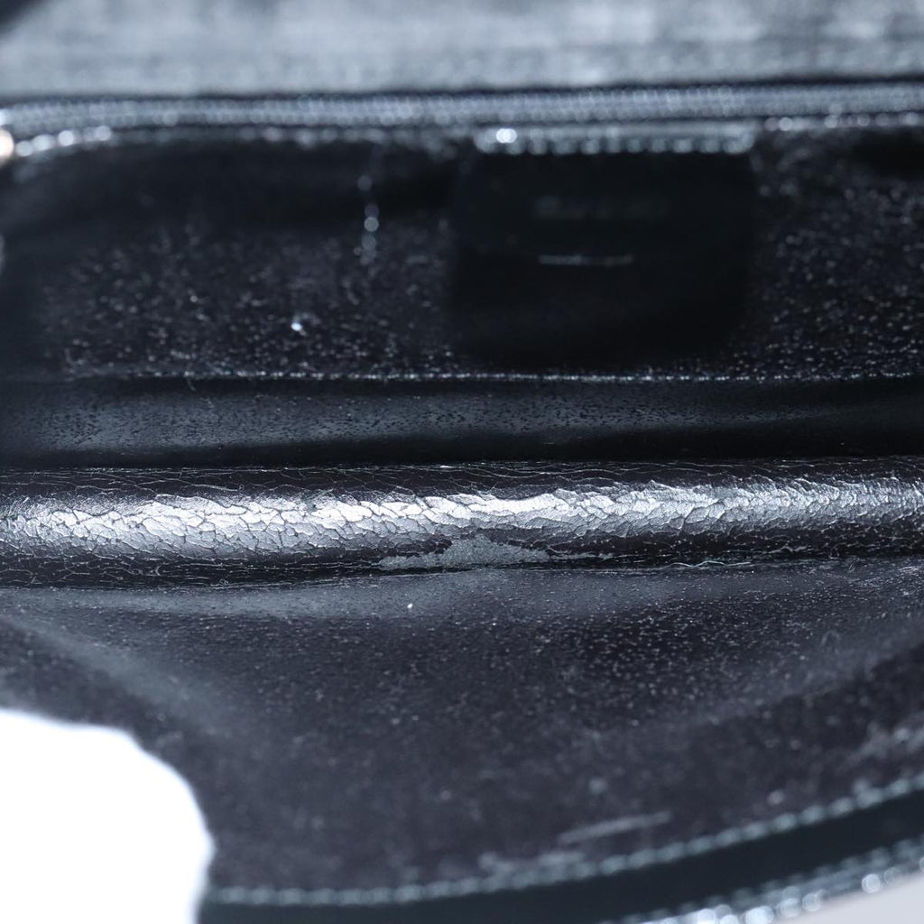 GUCCI Shoulder Bag Enamel Black Silver 001 2684 1737 100342