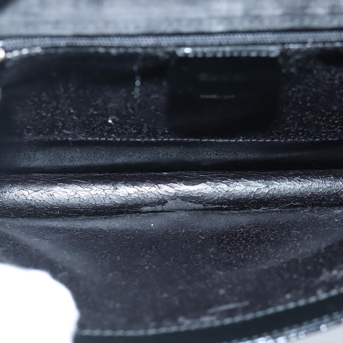 GUCCI Shoulder Bag Enamel Black Silver 001 2684 1737 100342