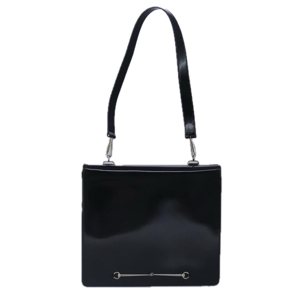 GUCCI Shoulder Bag Enamel Black Silver 001 2684 1737 100342