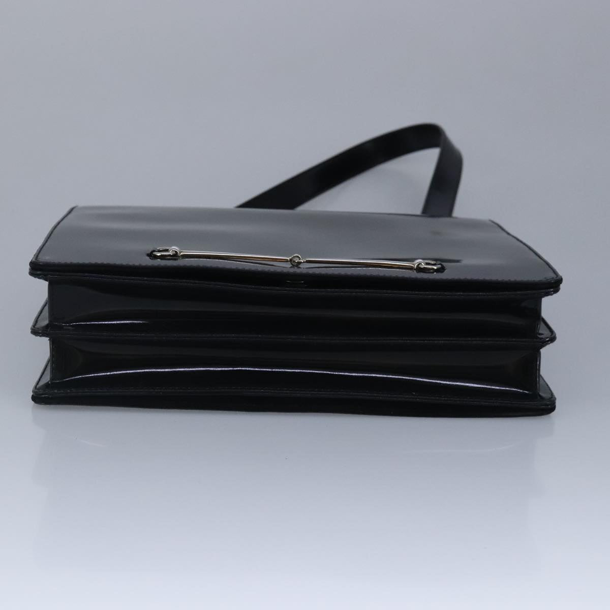 GUCCI Shoulder Bag Enamel Black Silver 001 2684 1737 100342