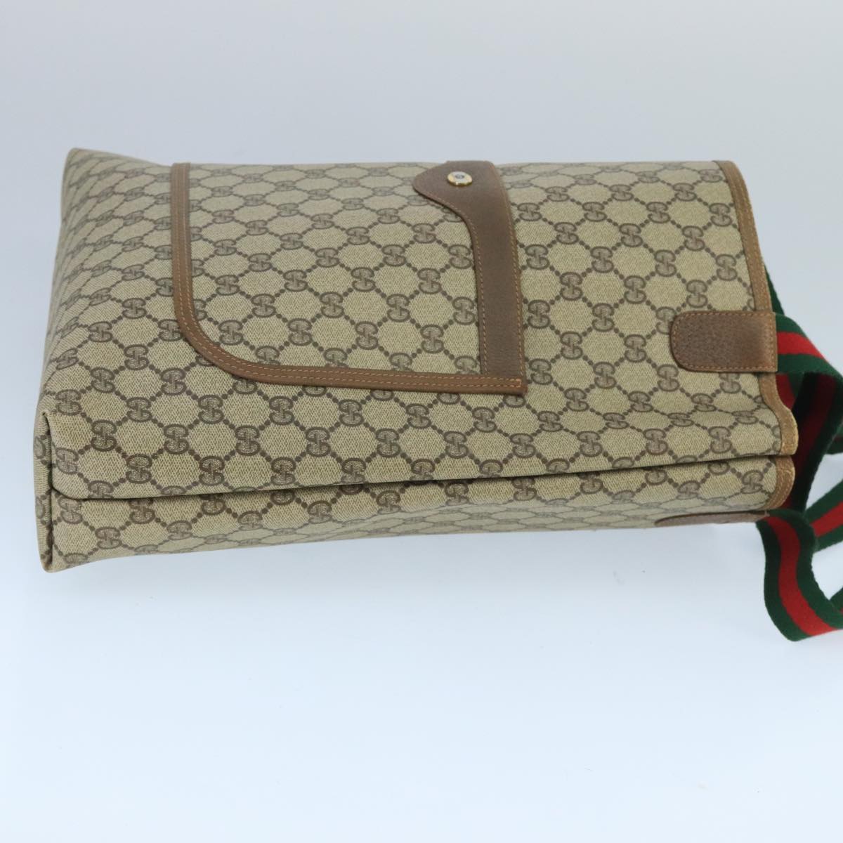 GUCCI GG Supreme Web Sherry Line Tote Bag PVC Beige Red 40 02 003 100347
