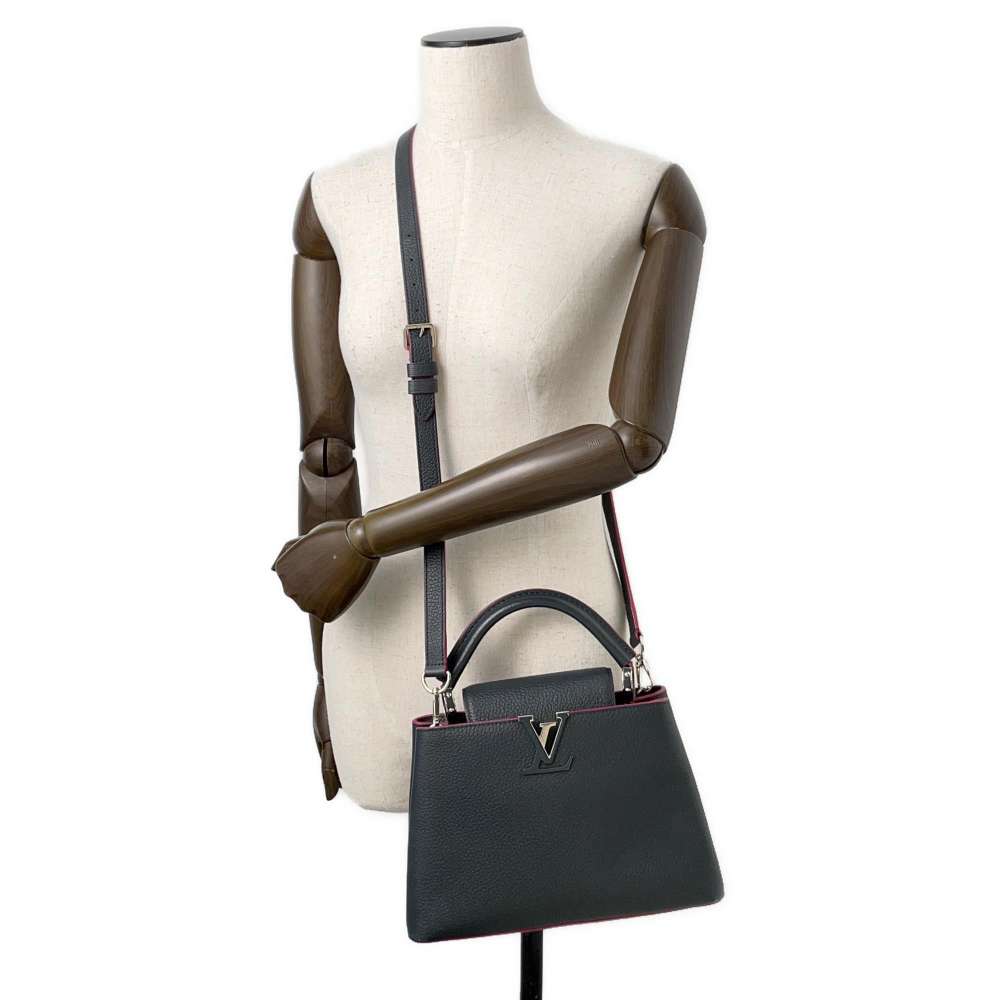 LOUIS VUITTON Capucines Cobalt/FuchsiaM94517 Taurillon Leather Size BB