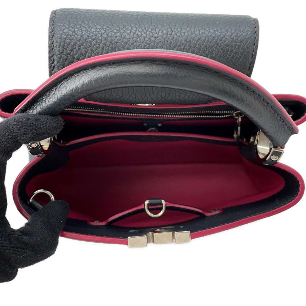 LOUIS VUITTON Capucines Cobalt/FuchsiaM94517 Taurillon Leather Size BB