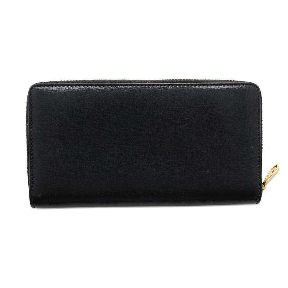 GUCCI Interlocking G Zip Around Long Cloth Black598543 Leather