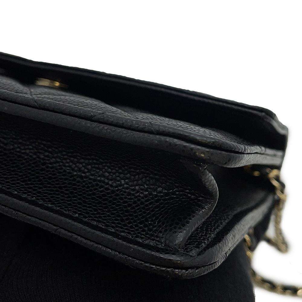 CHANEL Matelasse Chain wallet BlackAP3745 Caviar Leather