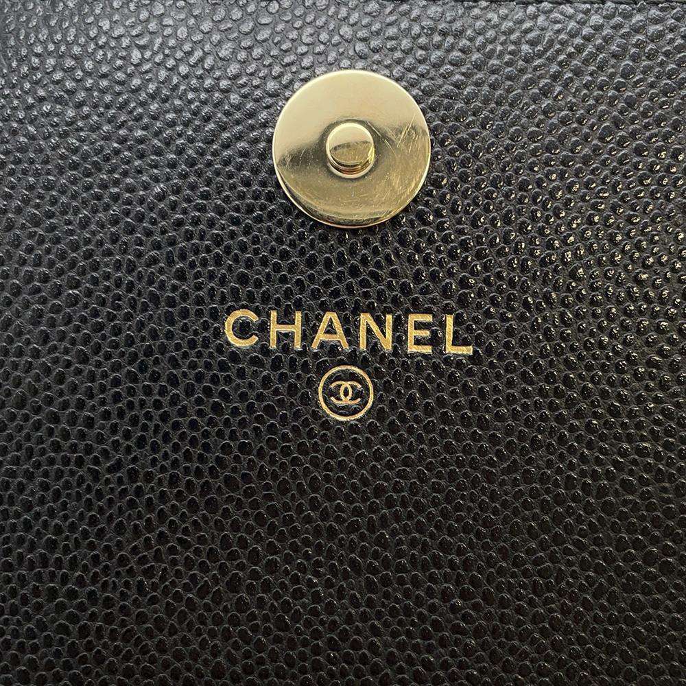 CHANEL Matelasse Chain wallet BlackAP3745 Caviar Leather