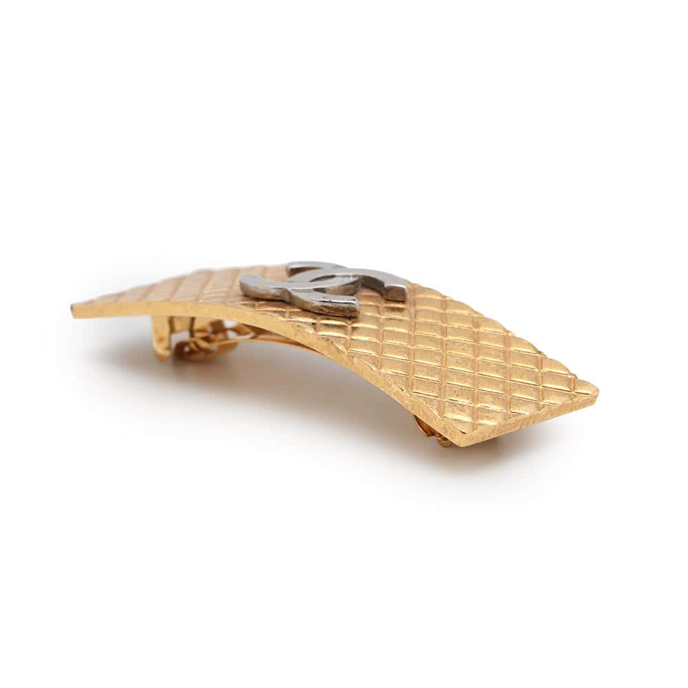CHANEL CC Logo Valletta Gold/Silver Metal