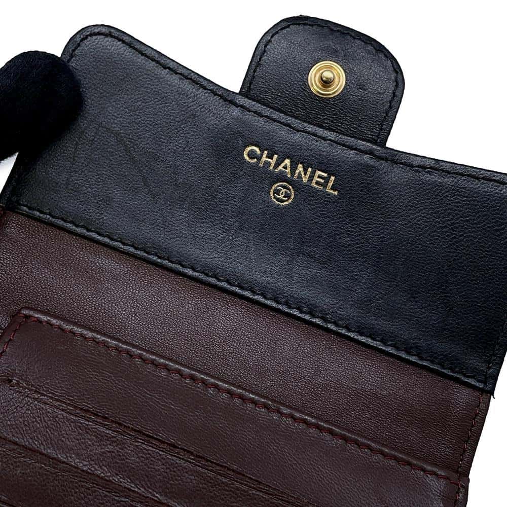 CHANEL Matelasse compact wallet BlackA82288 Lambskin