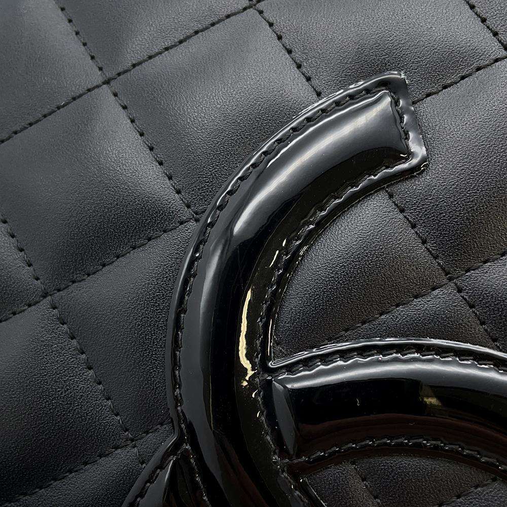 CHANEL Cambon Line Zip Around Long Cloth BlackA48660 Lambskin