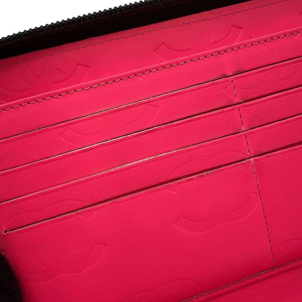 CHANEL Cambon Line Zip Around Long Cloth BlackA48660 Lambskin